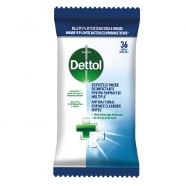 Servetele umede dezinfectante pentru suprafete multiple Dettol, 36 buc