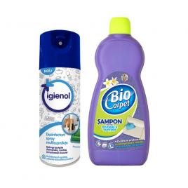 Set igienizant Igienol Mountain Fresh Spray multisuprafete, 400 ml + Biocarpet pentru covoare, 500 ml