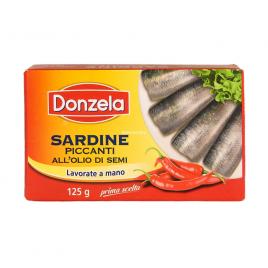 Sardine picante in ulei cu ardei iute, donzela, 125g