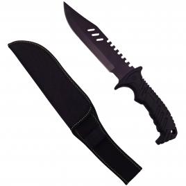 Cutit de vanatoare ideallstore®, tactical rambo, 32 cm, negru, teaca inclusa