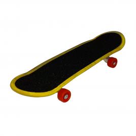 Mini skateboard ideallstore®, fingerboard light, led, 9.5 cm, negru