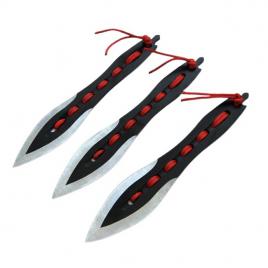 Set trei cutite de aruncat ideallstore®, anarchy blades, otel inoxidabil, negru, 19 cm, teaca inclusa