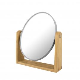 Oglinda cosmetica din bambus cu lupa x 2, rama din ABS, AWD02091638
