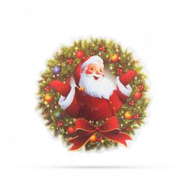 Decoraţie de Crăciun cu LED RGB - autocolant - model coroană - 56513D