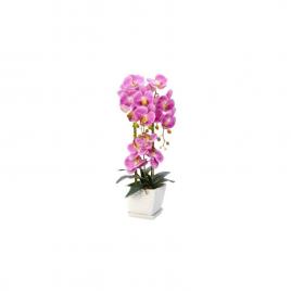 Floare decorativa in ghiveci, orhidee, roz aprins, 63 cm