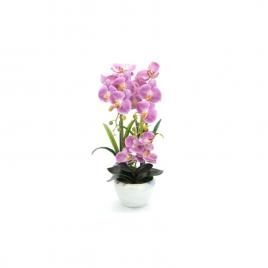 Ghiveci cu flori orhidee artificiale, decorative, roz, 60 cm