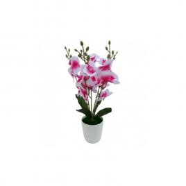 Orhidee artificiala in ghiveci din ceramica, roz, 40x15 cm