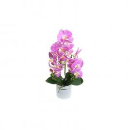Orhidee artificiala in ghiveci din ceramica, roz, 62x12 cm