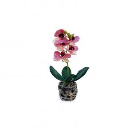Orhidee din plastic in ghiveci cu pietricele, 12x40cm, lila