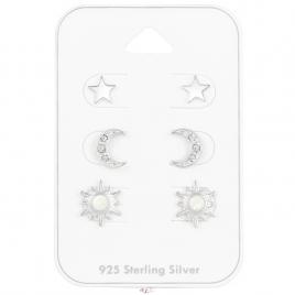 Soarele, luna si stea pe card – argint 925 seturi de argint a4s41476 1