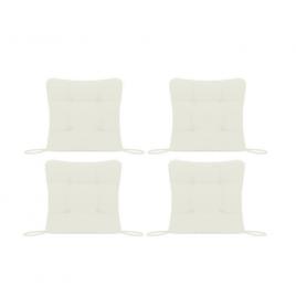Set perne decorative pentru scaun de bucatarie sau terasa, dimensiuni 40x40cm, culoare alb, 4 buc/set