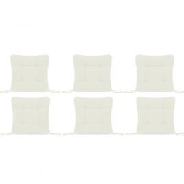 Set perne decorative pentru scaun de bucatarie sau terasa, dimensiuni 40x40cm, culoare alb, 6 buc/set