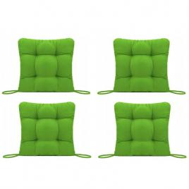 Set perne decorative pentru scaun de bucatarie sau terasa, dimensiuni 40x40cm, culoare verde, 4 bucati/set