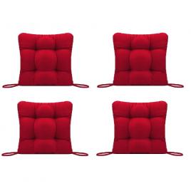 Set perne decorative pentru scaun de bucatarie sau terasa, dimensiuni 40x40cm, culoare visiniu, 4 buc/set