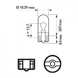 Set 2 becuri fara soclu w5w 12v (blister) x-treme vision pro150 philips