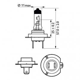 Set 2 becuri far h7 55w 12v x-treme vision pro150 philips