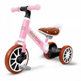 Bicicleta de echilibru 3 in 1 cu pedale pentru copii mct lc-v1322 - roz