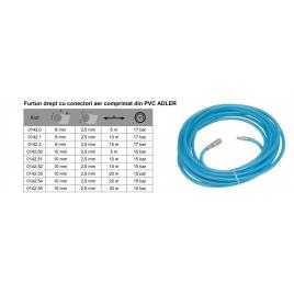 Furtun drept cu conectori aer comprimat din pvc 8mm 5m adler ad0142.0