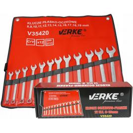 Set chei fixe + inelare combinate 12 piese 8-19mm v35420 verke