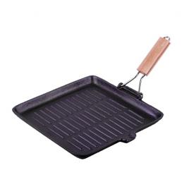 Tigaie grill din fonta Peterhof dimensiune 26 cm maner lemn inductie