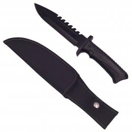 Cutit de vanatoare ideallstore®, hunting etiquette, 29 cm, otel inoxidabil, negru