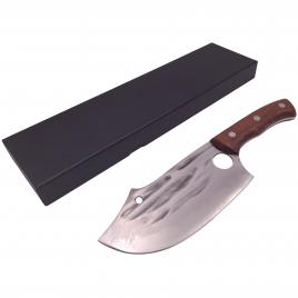 Cutit tip satar ideallstore®, lucrat manual, spiritual blade, 28 cm, otel inoxidabil, 300 g, maro