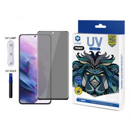 Folie sticla curbata samsung galaxy s21 plus, lito uv full glue, privacy