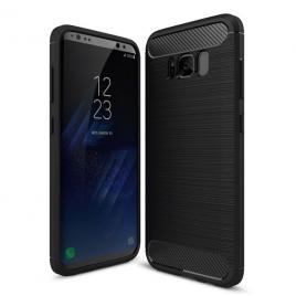 Husa carbon silicone pentru samsung galaxy s8, negru