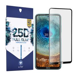 Folie sticla nokia x10   x20, lito full glue full screen, negru