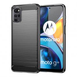 Husa carbon silicone pentru motorola moto g22, negru