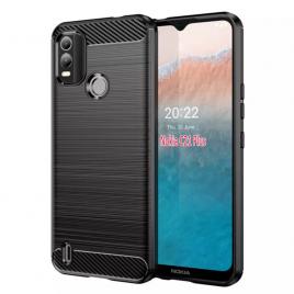 Husa carbon silicone pentru nokia c21 plus, negru