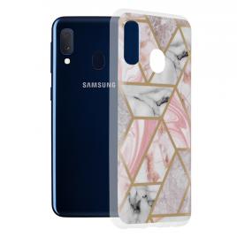 Husa samsung galaxy a20e, techsuit marble series, pink hex