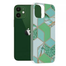 Husa iphone 12, techsuit marble series, green hex