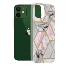 Husa iphone 12, techsuit marble series, pink hex