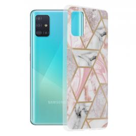 Husa samsung galaxy a51, techsuit marble series, pink hex