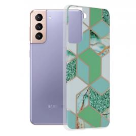 Husa samsung galaxy s21 plus, techsuit marble series, green hex