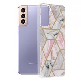 Husa samsung galaxy s21 plus, techsuit marble series, pink hex