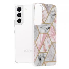 Husa samsung galaxy s22, techsuit marble series, pink hex