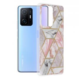 Husa xiaomi 11t   11t pro, techsuit marble series, pink hex