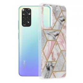 Husa xiaomi redmi note 11   11s, techsuit marble series, pink hex