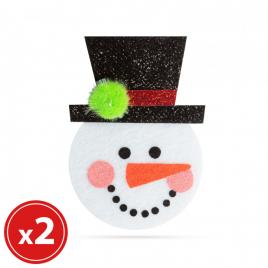 Set ornamente de pom - model Om de zăpadă - 2 buc. pachet - 55981B