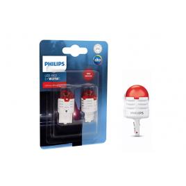 Set 2 becuri led exterior 12v w21 red w3x16d ultinon pro3000 si philips