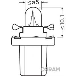 Bec bord b8.5d soclu verde lime 12v 2w set 10 buc osram