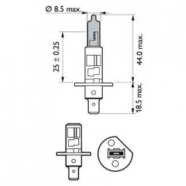 Bec far h1 55w 12v white vision ultra (blister) philips