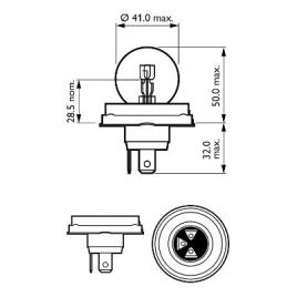 Bec far r2 12v 45/40w vision (cutie) philips