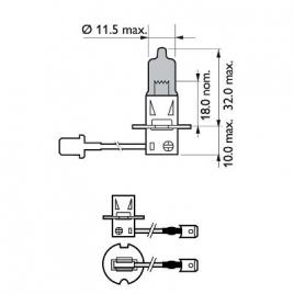 Bec proiector h3 12v white vision ultra (blister) philips