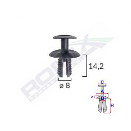 Clips fixare elemente exterioare pentru vw seat mercedes skoda 8x14.2mm negru set 10buc