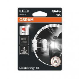 Set 2 becuri auxiliare cu led 12v (w5w) red 6000k bli osram