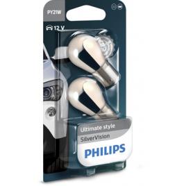 Set 2 becuri semnalizare py21w 12v (blister) silver vision philips