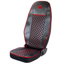 Set huse scaun truck umbrella pentru mercedes actros euro 5 1844 mp2 mp3 mp4 piele ecologica neagra + rosu